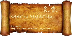 Kohári Viktória névjegykártya